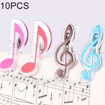 Music Note Shape Book Clip - 10 PCS PP Material, Random Colors - 1