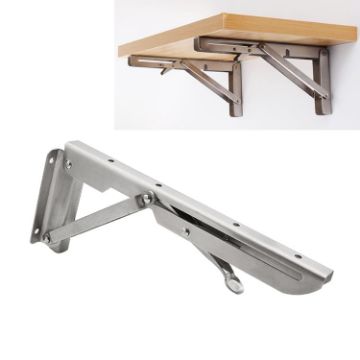 14" Wall-Mounted Foldable Stainless Steel Shelf for Dining Table - 1