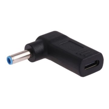 USB-C Female to 4.5x3.0mm Male Elbow Adapter Connector (Blue) - 1