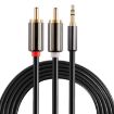 Gold Plated 2m 3.5mm Jack to 2 RCA Male Stereo Audio Cable - 1
