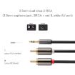 Gold Plated 2m 3.5mm Jack to 2 RCA Male Stereo Audio Cable - 4