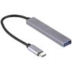 T-818 USB-C HUB Adapter: 4 x USB 3.0 Ports, Silver Grey - 3