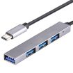 T-818 USB-C HUB Adapter: 4 x USB 3.0 Ports, Silver Grey - 5