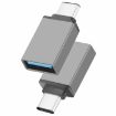 USB-C 3.1 Male to USB 3.0 Female Adapter, Aluminum Alloy (Grey) - 1