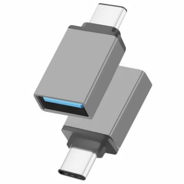 USB-C 3.1 Male to USB 3.0 Female Adapter, Aluminum Alloy (Grey) - 1