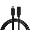 100W USB-C Female to Male 4K Video Data Extension Cable, 1m Black - 1