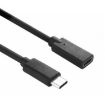 100W USB-C Female to Male 4K Video Data Extension Cable, 1m Black - 4
