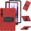 Samsung Galaxy Tab S7+/S7 FE/S8+ 3-Layer Case with Holder (Red/Black) - 3
