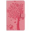 For Galaxy Tab A 8.0 (2019) Cat & Tree Flip Leather Case (Pink) - 1