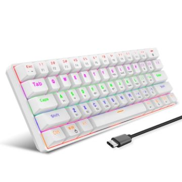 HXSJ L800 61 Keys Bluetooth/Wireless/Wired Mechanical Keyboard White - 1