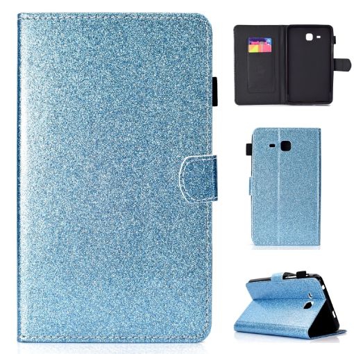 Galaxy Tab A 7.0 (2016) T280 Glitter Flip Case with Card Slot (Blue) - 1