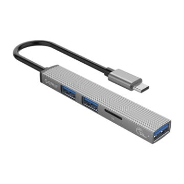 ORICO AH-12F 4 In 1 Type-C to USB 3.0 HUB Docking Station, Grey - 1