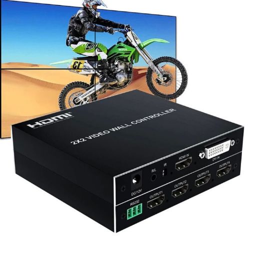 1080P HDMI + DVI Video Wall Controller, 2x2 to 4 HDMI Ports, Black - 1