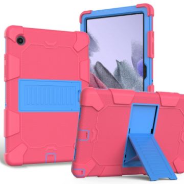 Galaxy Tab A8 10.5 2021 Silicone + PC Case (Rose Red/Blue) - 1