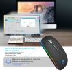 HXSJ M103FG Wireless Mouse 1600dpi 2.4G+Bluetooth RGB Black - 3