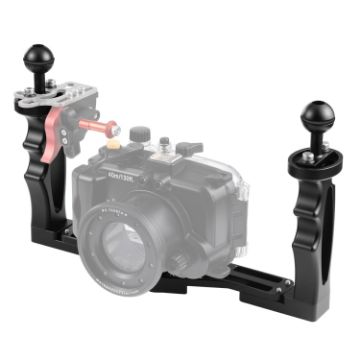PULUZ Dual Handle Tray Stabilizer for Underwater Cameras (Black) - 1