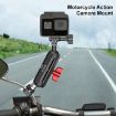 PULUZ CNC Metal Motorcycle Rearview Clamp Magic Arm (Black) - 2