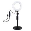 PULUZ Desk Holder + 4.7" LED Ring Light, Adjustable 15.5-25.5cm Height - 2