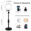 PULUZ Desk Holder + 4.7" LED Ring Light, Adjustable 15.5-25.5cm Height - 3