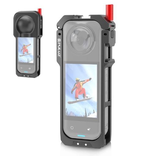 PULUZ Metal Cage Rig for Insta360 X5 with Lens Cover (Black) - 1