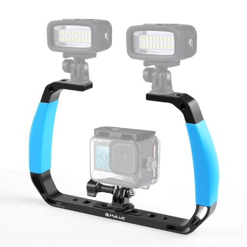 PULUZ Dual Handles Diving Rig for GoPro, DJI, Insta360 (Blue) - 1