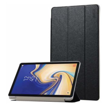 ENKAY Silk Texture Flip Case for Galaxy Tab S4 10.5 (Black) - 1