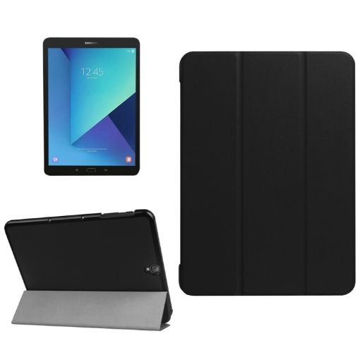 Galaxy Tab S3 9.7" T820/T825 Leather Case with Holder (Black) - 1