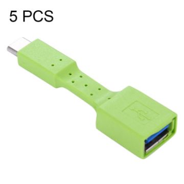 5 PCS USB-C Male to USB 3.0 Female OTG Adapter - Green - 1