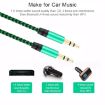 K10 Nylon Braided 3.5mm Male to Male Audio Cable, 1m, Green, 3 PCS - 6