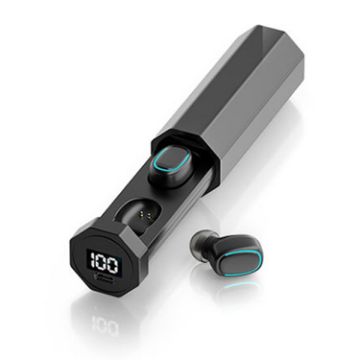 C1 Bluetooth 5.0 TWS Earphone with Charging Box (Black) - 1
