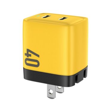 WK WP-U128 40W Dual USB-C GaN Charger, US Plug - 1