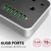 LDNIO SC3604 Multi-function Socket, 6 USB Ports, 2m Cable, UK Plug - 6