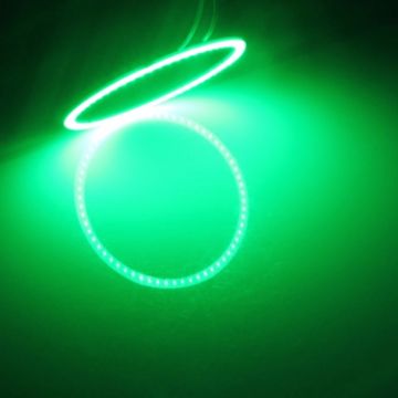 80mm 5W 180LM Green Angel Eyes Car Headlight COB LED Light, 12-24V - 1
