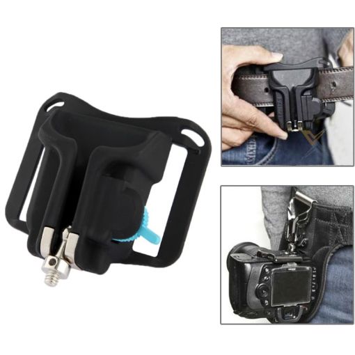 Fast Loading Black Camera Holster Waist Belt Buckle Button - 1