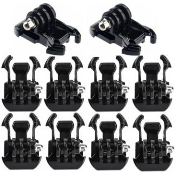 10 PCS ST-06 Strap Mount Buckle for GoPro, Insta360, DJI (Black) - 1