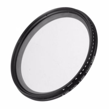 77mm ND Fader Variable Neutral Density Filter ND 2-400 (Black) - 1