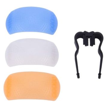 3 Colors Pop-up Flash Diffuser Kit with White, Blue, Orange Filters - 1