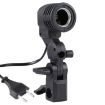 Black E27 AC Socket Studio Light Mount with Umbrella Holder - 1