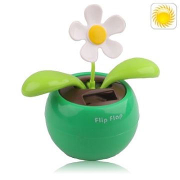 Random Color Solar Flip Flap Flower (Green Base) - 1