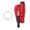 Red 2 in 1 Car Emergency Tool: Hammer, Key Chain, Knife & Glass Breaker - 3