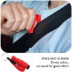 Red 2 in 1 Car Emergency Tool: Hammer, Key Chain, Knife & Glass Breaker - 4