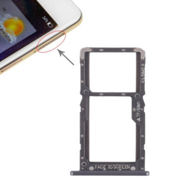SIM Card & Micro SD Tray for Xiaomi Pocophone F1 (Black) - 1