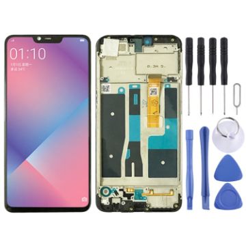 OPPO A5/A3s TFT LCD Screen Digitizer Assembly with Frame Black - 1