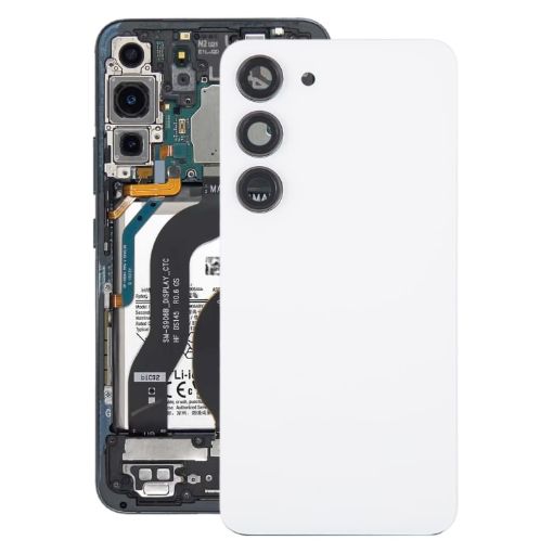 Samsung Galaxy S23 SM-S911B OEM Glass Back Cover with Lens (White) - 1