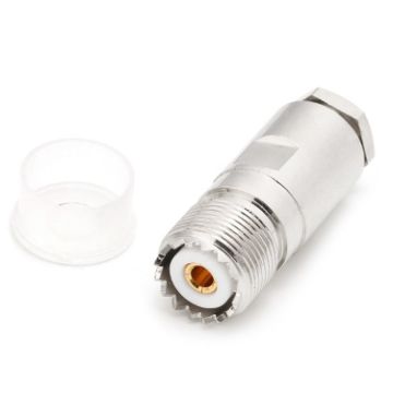 SO239 PL259 UHF Female Plug Clamp Adapter - 1