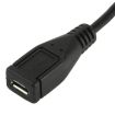 90 Micro USB Male to Female Adapter Cable, 25cm (Black) - 3