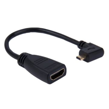 90 Micro HDMI Male to HDMI Female Adapter Cable, 17cm (Black) - 1