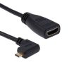 90 Micro HDMI Male to HDMI Female Adapter Cable, 17cm (Black) - 2
