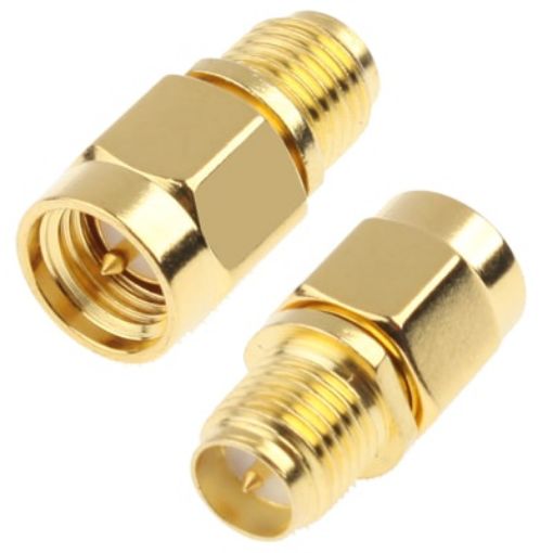 Gold Plated SMA Male to RP-SMA Female Adapter - 1