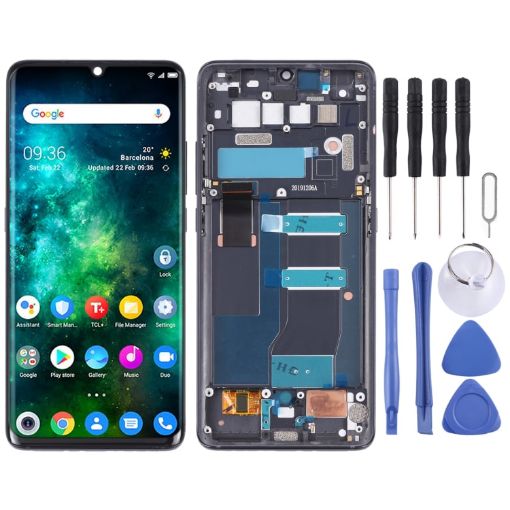 TCL 10 Pro Original Grey LCD Screen Digitizer Assembly with Frame - 1